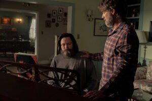 Nick Offerman and Murray Bartlett in a scene from episode 3. Photograph by Liane Hentscher/HBO